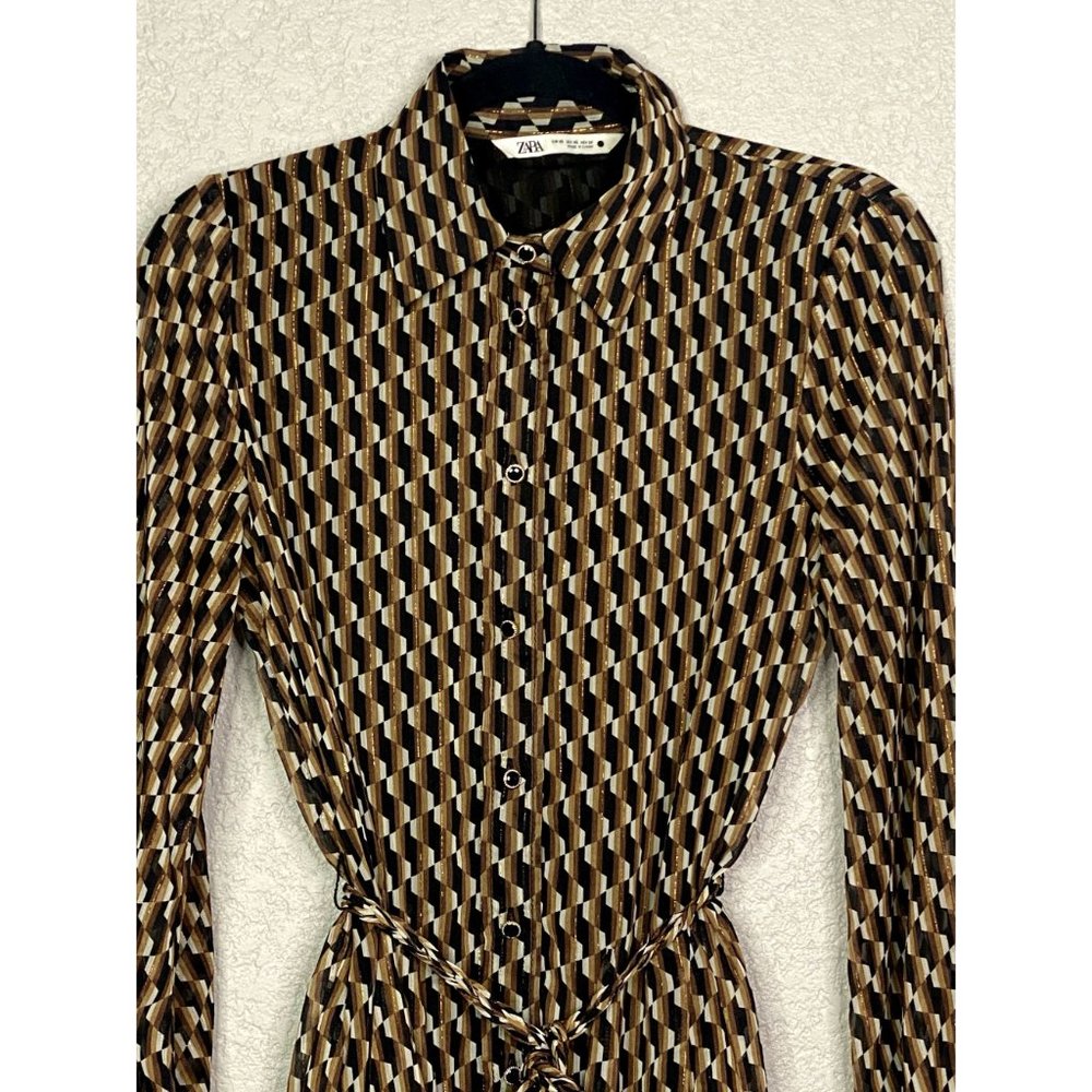 Zara Brown and Black Mini Dress - Picture 6 of 15